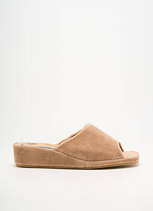 Chaussons/pantoufles semi compensé talon de 4 à 6cm beige WESTLAND femme