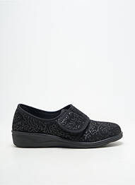 Chaussons/pantoufles fermeture scratch talon plat jusqu'à 3cm noir WESTLAND femme