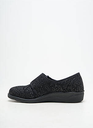 Chaussons/pantoufles fermeture scratch talon plat jusqu'à 3cm noir WESTLAND femme