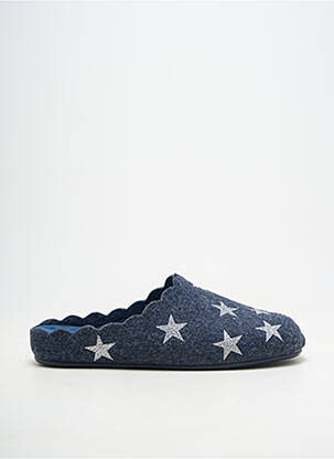 Chaussons/pantoufles bout rond talon plat jusqu'à 3cm bleu GOES femme