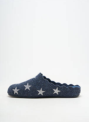 Chaussons/pantoufles bout rond talon plat jusqu'à 3cm bleu GOES femme