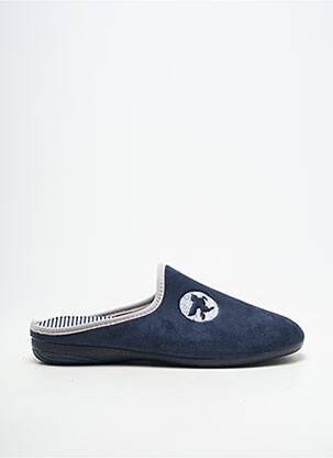 Chaussons/pantoufles bout rond talon plat jusqu'à 3cm bleu LA MAISON DE L'ESPADRILLE femme