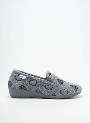 Chaussons/pantoufles bout rond talon de 4 à 6cm gris LA MAISON DE L'ESPADRILLE femme