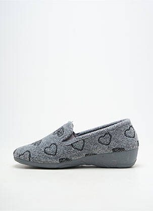 Chaussons/pantoufles bout rond talon de 4 à 6cm gris LA MAISON DE L'ESPADRILLE femme