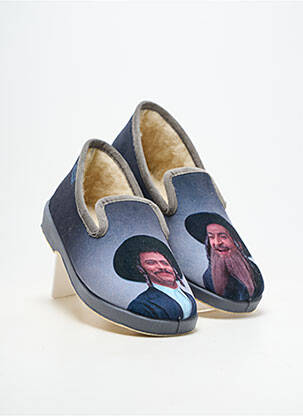 Chaussons/pantoufles bout rond talon plat jusqu'à 3cm gris LA MAISON DE L'ESPADRILLE femme