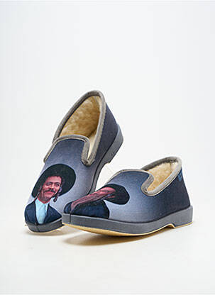 Chaussons/pantoufles bout rond talon plat jusqu'à 3cm gris LA MAISON DE L'ESPADRILLE femme