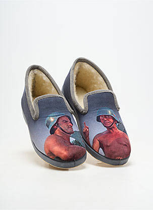 Chaussons/pantoufles bout rond bout rond gris LA MAISON DE L'ESPADRILLE homme