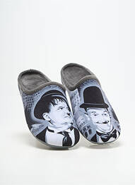 Chaussons/pantoufles tissage velours bout rond gris LA MAISON DE L'ESPADRILLE homme