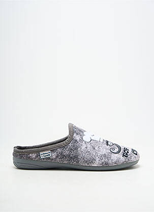 Chaussons/pantoufles bout rond bout rond gris LA MAISON DE L'ESPADRILLE homme