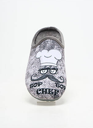 Chaussons/pantoufles bout rond bout rond gris LA MAISON DE L'ESPADRILLE homme