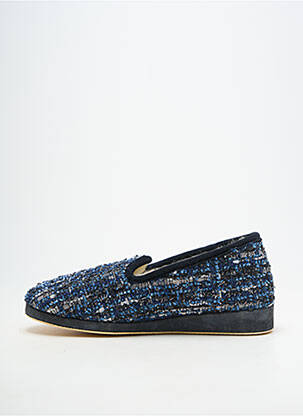 Chaussons/pantoufles bout rond talon plat jusqu'à 3cm bleu SEMELFLEX femme