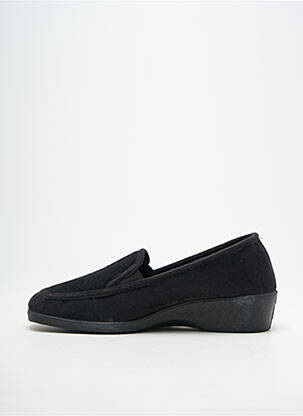 Chaussons/pantoufles tissage velours talon plat jusqu'à 3cm noir SEMELFLEX femme