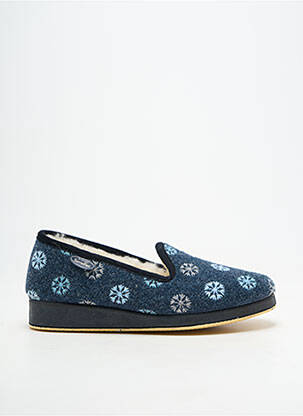 Chaussons/pantoufles bout rond talon plat jusqu'à 3cm bleu SEMELFLEX femme