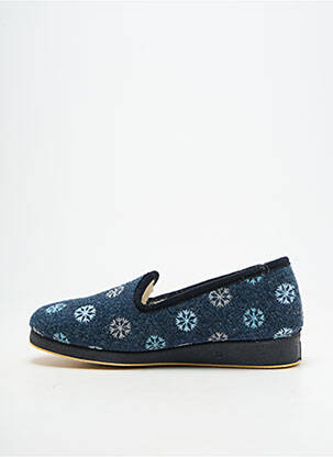 Chaussons/pantoufles bout rond talon plat jusqu'à 3cm bleu SEMELFLEX femme
