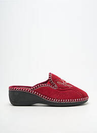 Chaussons/pantoufles bout rond talon de 4 à 6cm rouge SEMELFLEX femme