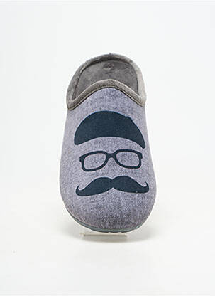 Chaussons/pantoufles bout rond bout rond gris LA MAISON DE L'ESPADRILLE homme