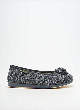 Chaussons/pantoufles bout rond talon plat jusqu'à 3cm gris SEMELFLEX femme