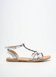 Sandales/nu pieds matière lisse talon plat jusqu'à 3cm argent LES TROPEZIENNES PAR M.BELARBI femme