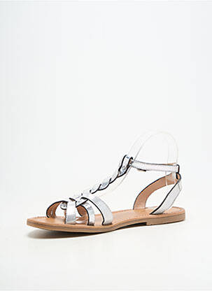 Sandales/nu pieds matière lisse talon plat jusqu'à 3cm argent LES TROPEZIENNES PAR M.BELARBI femme