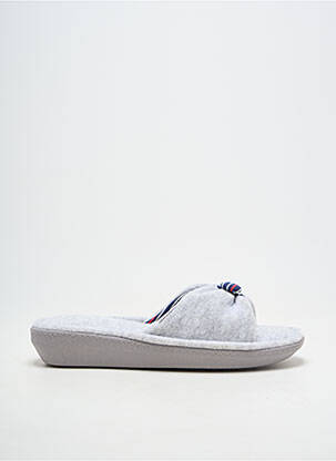 Chaussons/pantoufles talon plat jusqu'à 3cm gris ISOTONER femme