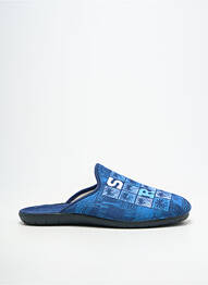 Chaussons/pantoufles bout rond bout rond bleu FARGEOT homme