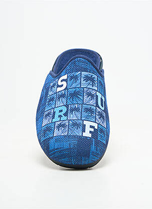 Chaussons/pantoufles bout rond bout rond bleu FARGEOT homme