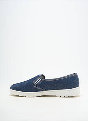 Chaussons/pantoufles bout rond bout rond bleu FARGEOT homme