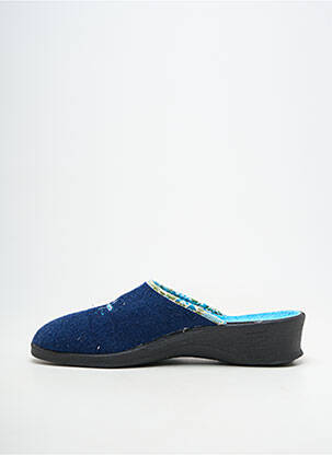 Chaussons/pantoufles bout rond talon plat jusqu'à 3cm bleu FARGEOT femme