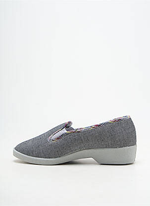 Chaussons/pantoufles bout rond talon plat jusqu'à 3cm gris FARGEOT femme