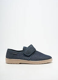 Chaussons/pantoufles fermeture scratch bout rond bleu FARGEOT homme