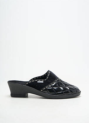 Chaussons/pantoufles bout rond talon de 4 à 6cm noir FARGEOT femme