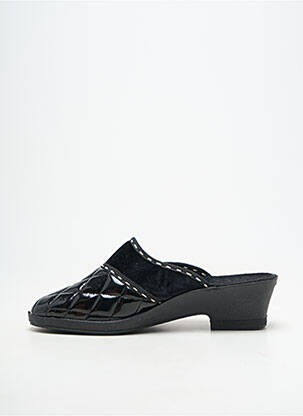 Chaussons/pantoufles bout rond talon de 4 à 6cm noir FARGEOT femme