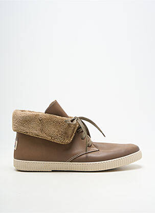 Baskets fourrée bout rond marron VICTORIA unisexe