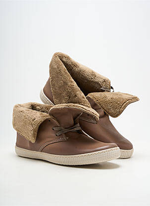 Baskets fourrée bout rond marron VICTORIA unisexe