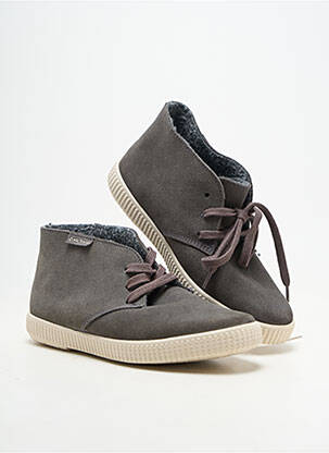 Baskets fourrée bout rond gris VICTORIA unisexe