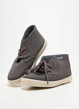 Baskets fourrée bout rond gris VICTORIA unisexe