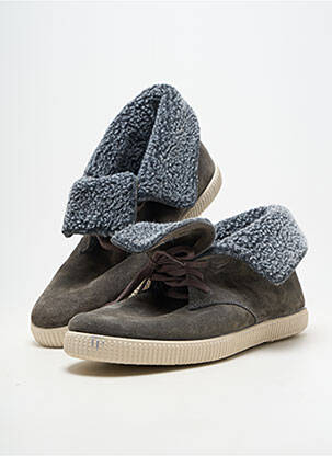Baskets fourrée bout rond gris VICTORIA homme