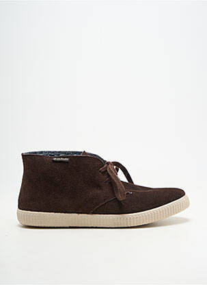 Baskets fourrée bout rond marron VICTORIA unisexe
