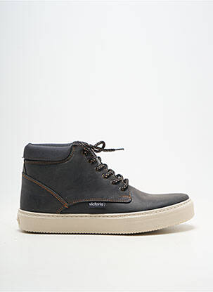 Baskets matière lisse bout rond noir VICTORIA homme