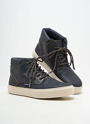 Baskets matière lisse bout rond noir VICTORIA homme