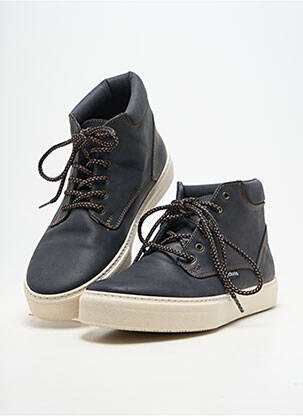 Baskets matière lisse bout rond noir VICTORIA homme
