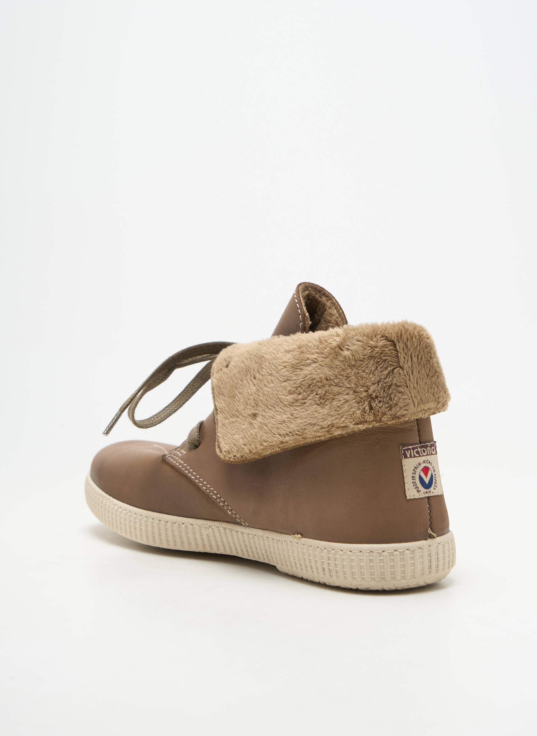 Baskets fourrée bout rond marron VICTORIA unisexe