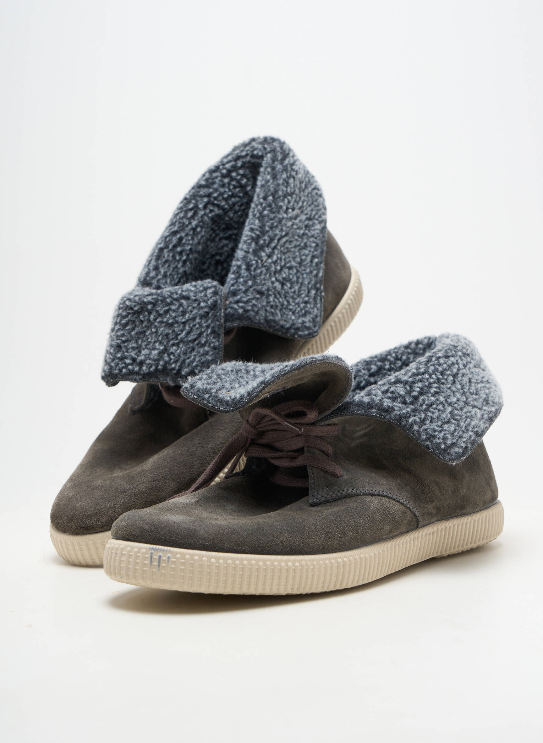 Baskets fourrée bout rond gris VICTORIA homme
