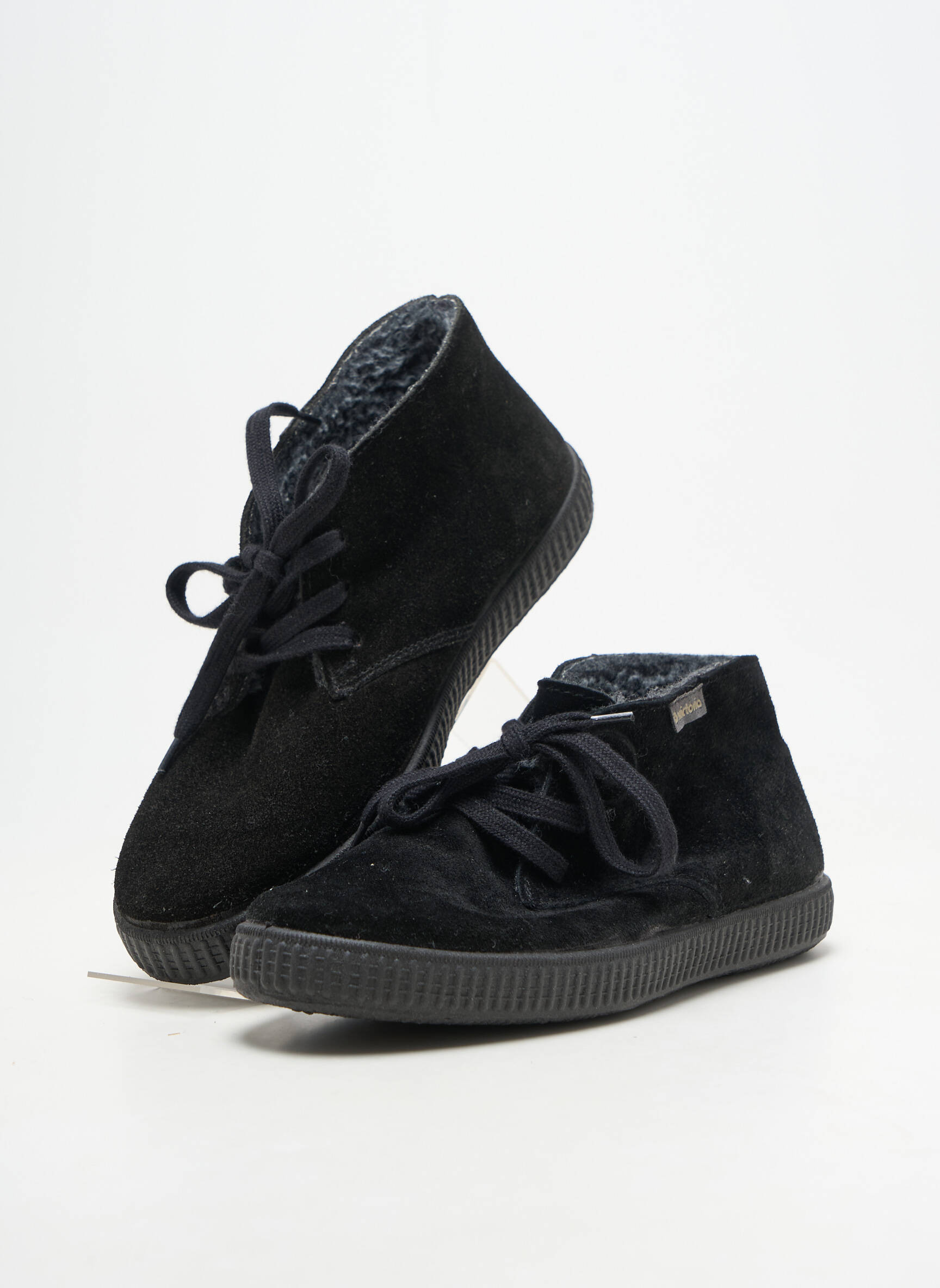 Baskets fourrée bout rond noir VICTORIA unisexe