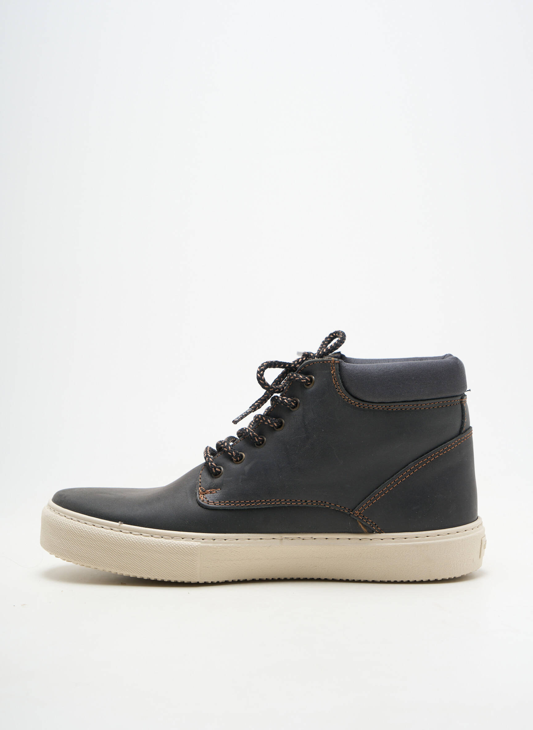 Baskets matière lisse bout rond noir VICTORIA homme