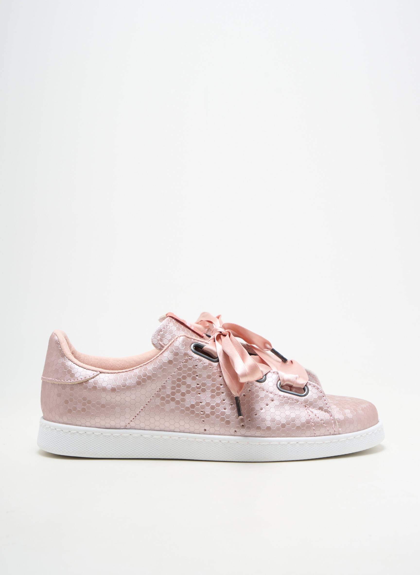 Baskets matière lisse talon plat jusqu'à 3cm rose VICTORIA femme