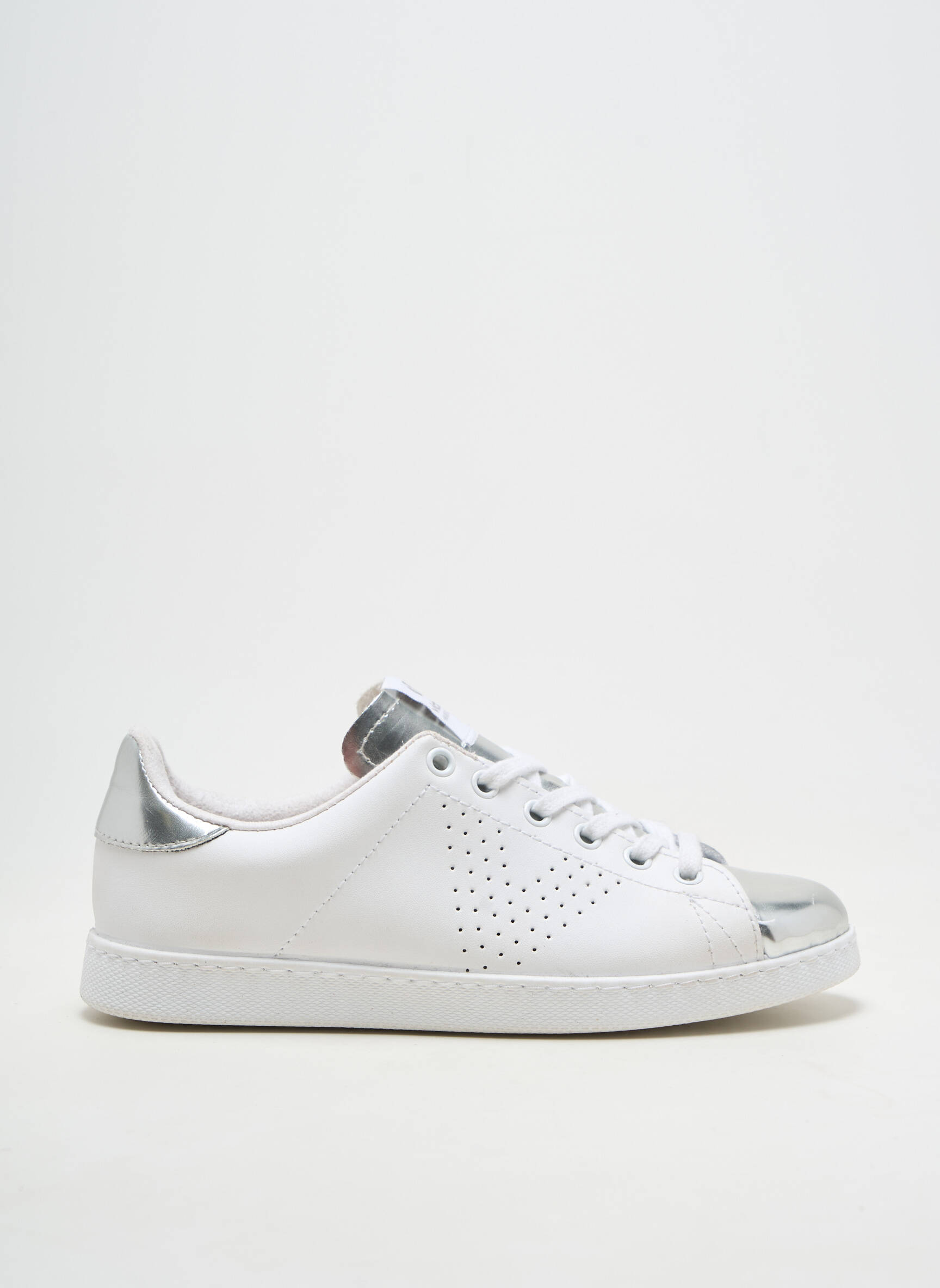 Baskets matière lisse talon plat jusqu'à 3cm blanc VICTORIA femme