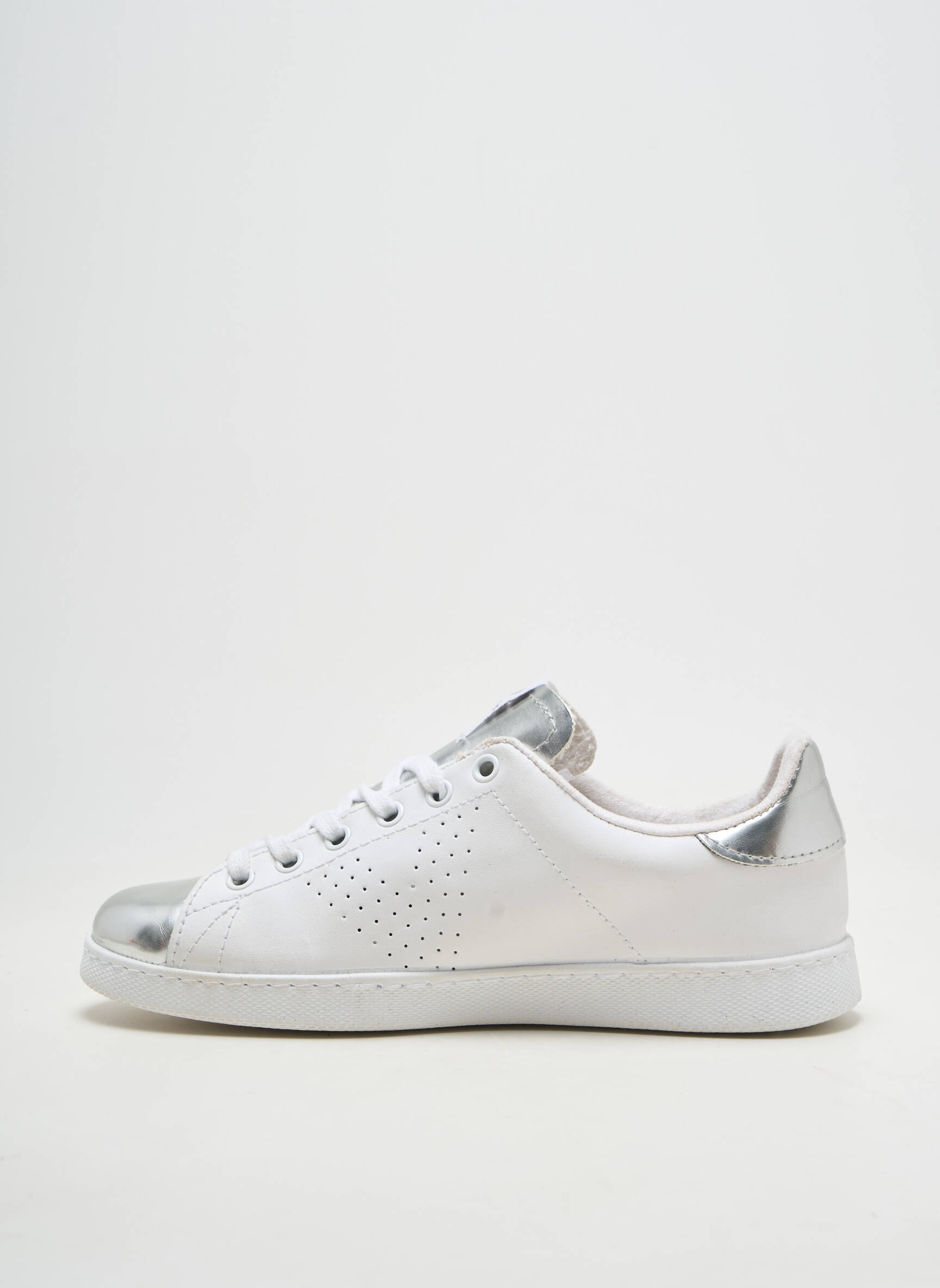 Baskets matière lisse talon plat jusqu'à 3cm blanc VICTORIA femme