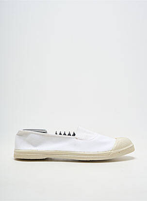 Slip ons bout rond talon plat jusqu'à 3cm blanc BENSIMON femme
