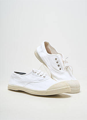 Slip ons fermeture lacets talon plat jusqu'à 3cm blanc BENSIMON femme